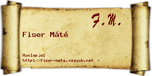 Fiser Máté névjegykártya