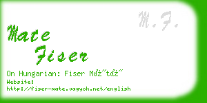 mate fiser business card